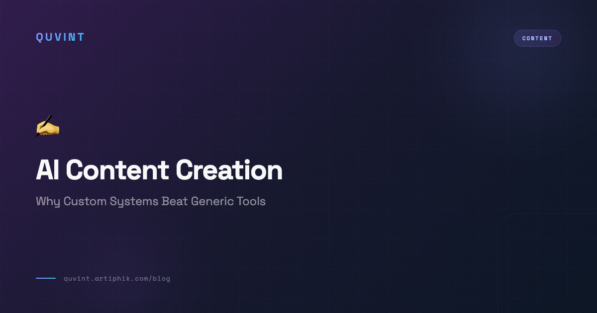 AI Content Creation: Why Custom Systems Beat Generic Tools